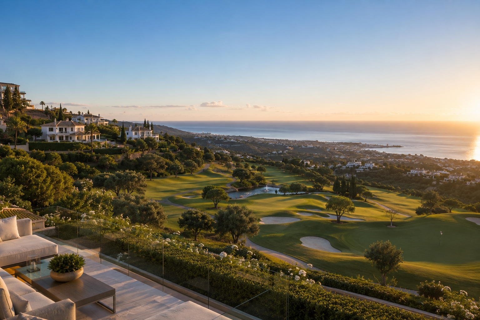 Luxury property for sale in Benahavís overlooking golf courses and the Mediterranean