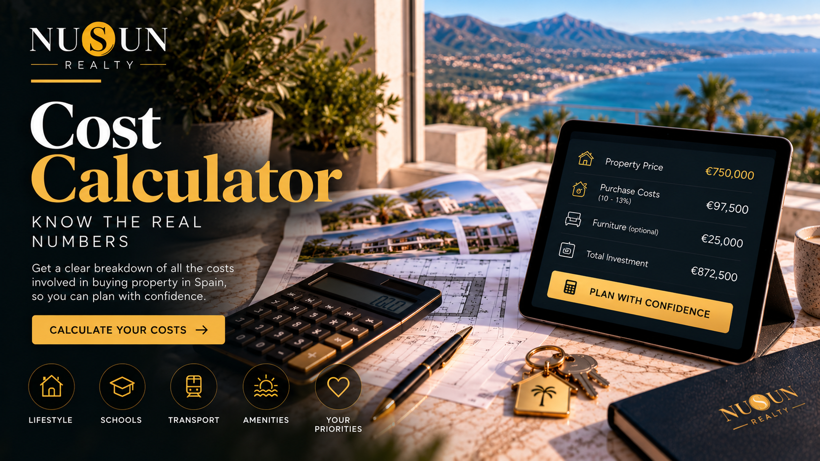 NuSun Realty Costa del Sol Cost Calculator